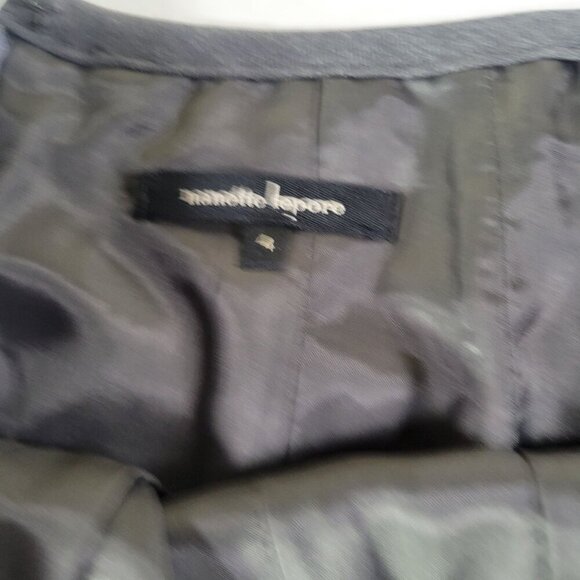 Nanette Lepore Professional Gray A-Line Skirt With Pleated Accent Size 4 - Picture 2 of 6